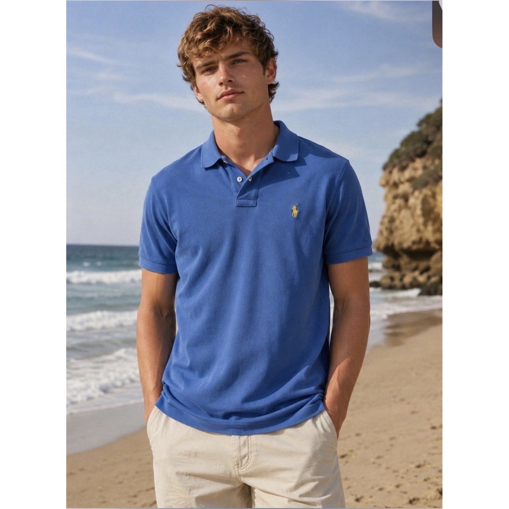 Polo Ralph Lauren Polo Shirt Size 2XLT Blue Short Sleeve Cotton Pique Pony Logo